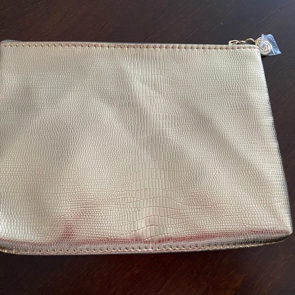 NWT! Lancome brand metallic gold tone zippered bag/pouch - Picture 6 of 12